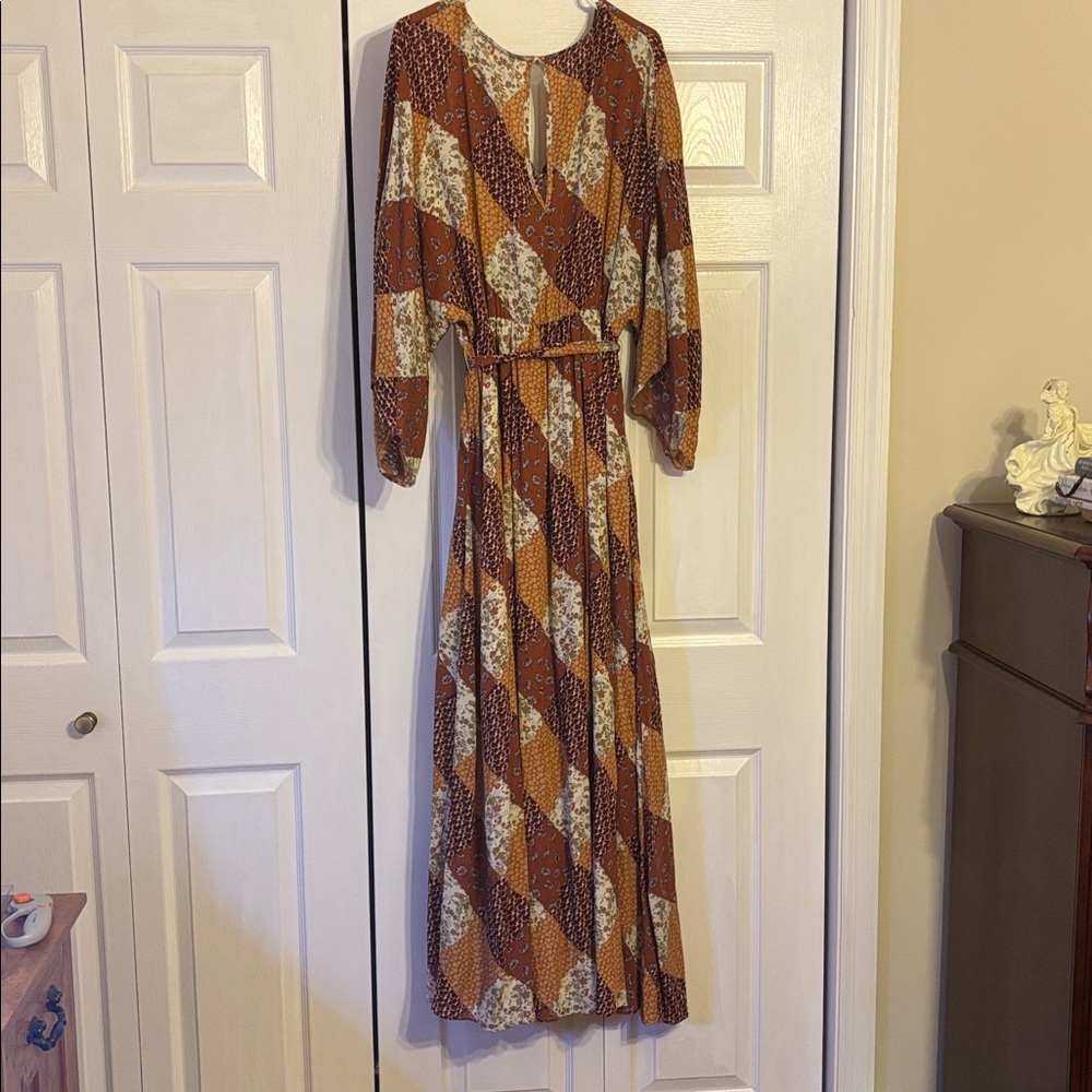 Chic Patchwork Long Sleeve Dress - Picture 5 of 5